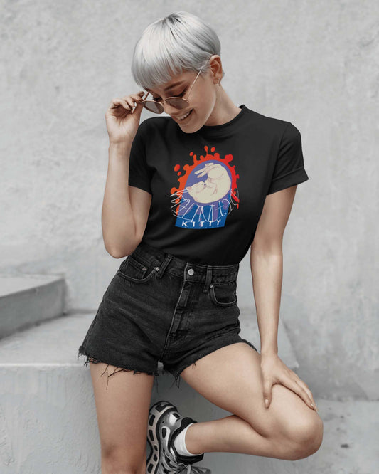 Relaxing Kitty Dark Soft T Shirt for Cat Lovers - Unisex