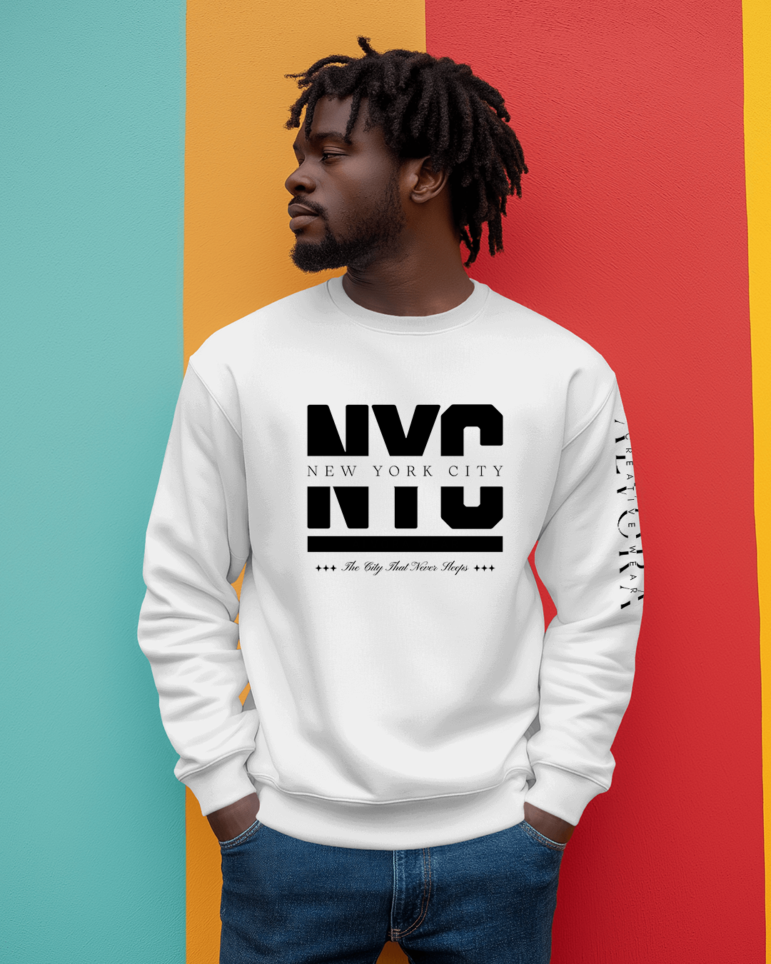 NYC "City That Never Sleeps" Light -  Unisex Premium Sweatshirt