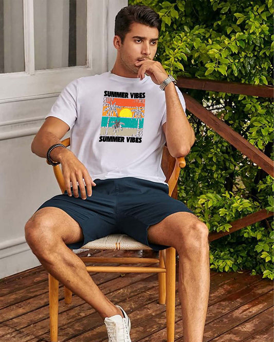 Summer Vibes Unisex Soft Style Cotton DTG Graphic T Shirt