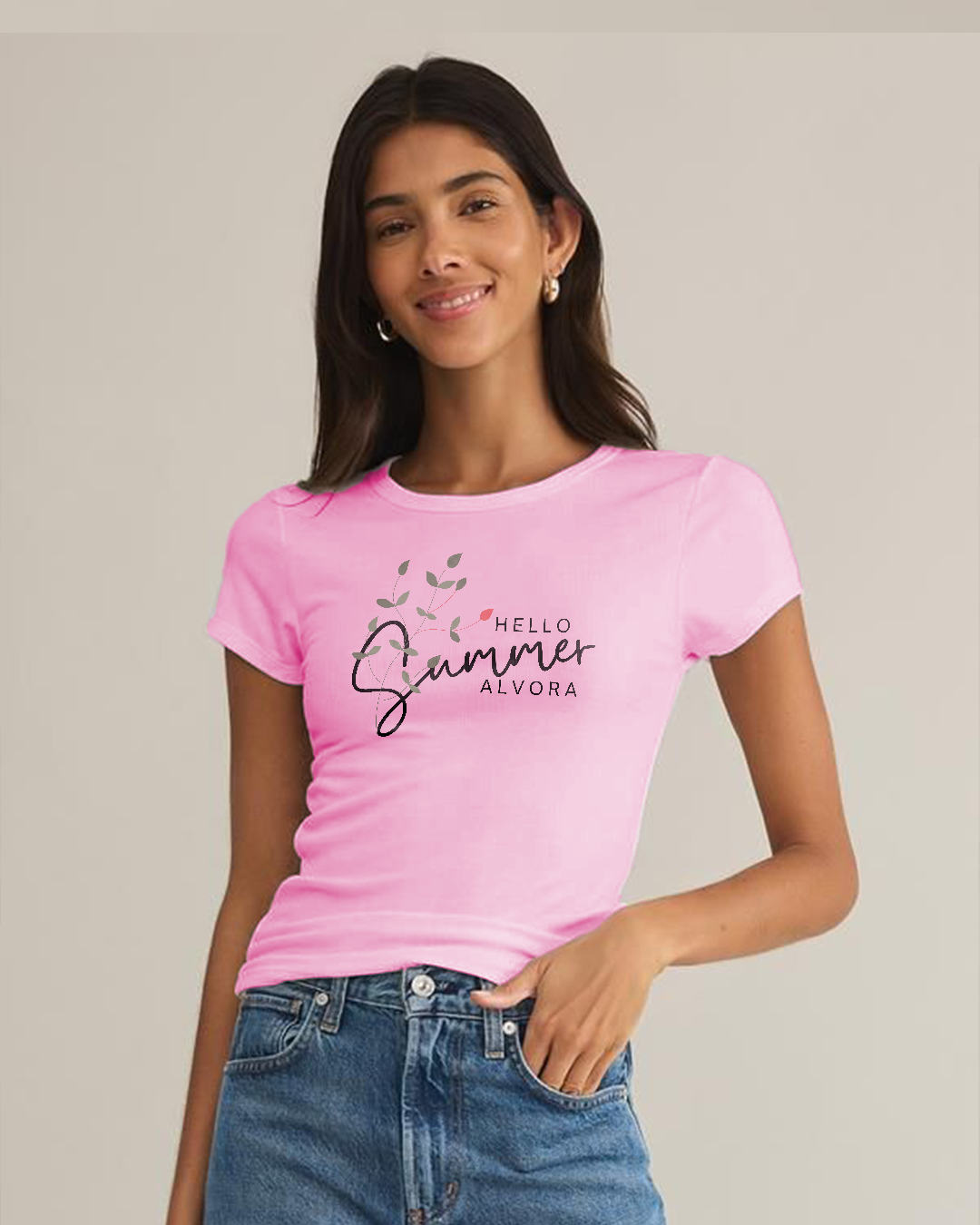 Hello Summer Crop Tee for Women