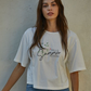 Hello Summer Flowers Cropped Boxy Tee for women