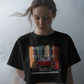Vintage Car Graphic Crop Tee For Women