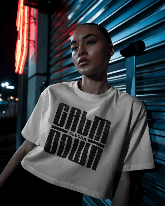 Calm Down Cropped Boxy Tee For Women