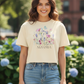 Floral Bloom Women's Boxy Tee – Artistic Flower Graphic by Alvora