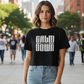 Calm Down Black Cropped Boxy Tee for Women