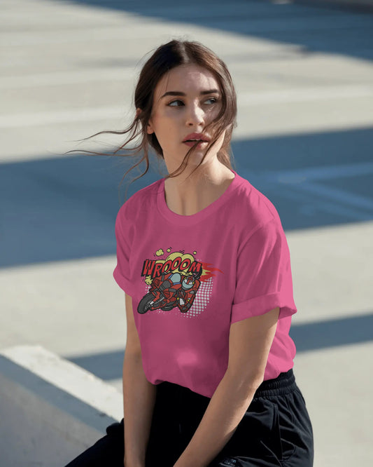 Wroom Motorcycle Graphic T-Shirt – Biker Tee for Men & Women by Alvora